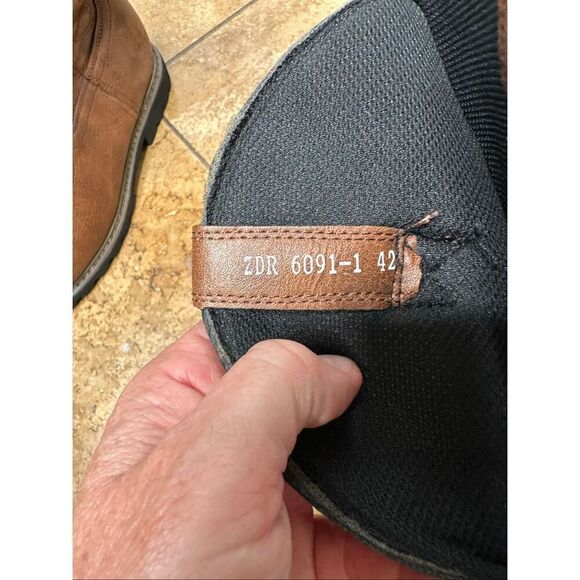 Mens Brown Fashion Western Boots Classic Embroidered Pull On Slip Resistant Cowb - Picture 7 of 9